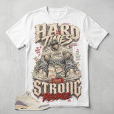 Cream Muslin 3s Zadago Shirt Hard Time Create Strong People Graphic