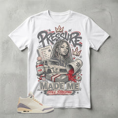 Cream Muslin 3s Zadago Shirt Pressure Made Me Standing Graphic