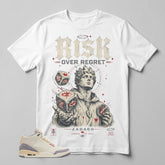 Cream Muslin 3s Zadago Shirt Risk Over Regret Graphic