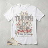 Cream Muslin 3s Zadago Shirt Triump 47 Hustle Myth Graphic