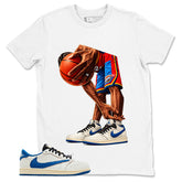 Cream Travis Scott Fragment Sail Military Blue 1s Shirt Ball Time Graphic