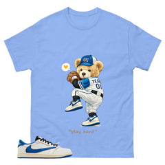 Cream Travis Scott Fragment Sail Military Blue 1s Shirt Baseball Play Hard Graphic