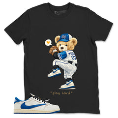 Cream Travis Scott Fragment Sail Military Blue 1s Shirt Baseball Play Hard Graphic
