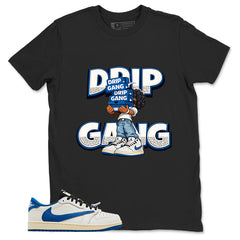 Cream Travis Scott Fragment Sail Military Blue 1s Shirt Drip Gang Graphic