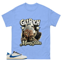 Cream Travis Scott Fragment Sail Military Blue 1s Shirt Get Rich Money Talk Graphic