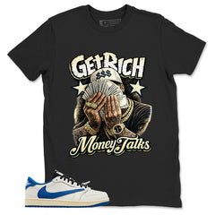 Cream Travis Scott Fragment Sail Military Blue 1s Shirt Get Rich Money Talk Graphic