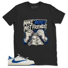 Cream Travis Scott Fragment Sail Military Blue 1s Shirt Make Money Not Friend Graphic
