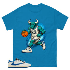 Cream Travis Scott Fragment Sail Military Blue 1s Shirt Raging Bull Graphic