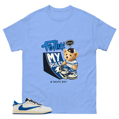 Cream Travis Scott Fragment Sail Military Blue 1s Shirt Skate Boy Graphic