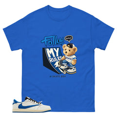 Cream Travis Scott Fragment Sail Military Blue 1s Shirt Skate Boy Graphic