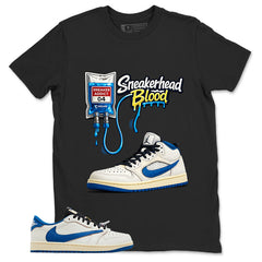 Cream Travis Scott Fragment Sail Military Blue 1s Shirt Sneakerhead Blood Graphic