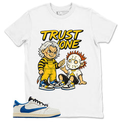 Cream Travis Scott Fragment Sail Military Blue 1s Shirt Trust None Graphic