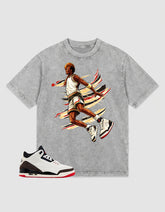 Cream World’s Best Dad 3s Zadago Washed T-shirt Air Ball Graphic