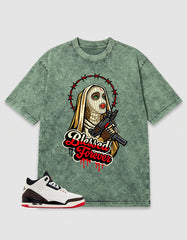 Cream World’s Best Dad 3s Zadago Washed T-shirt Blessed Forever Graphic
