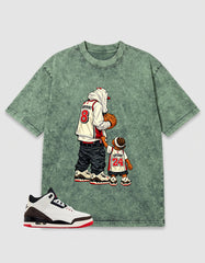 Cream World’s Best Dad 3s Zadago Washed T-shirt Father & Son Best Friend Graphic
