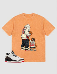 Cream World’s Best Dad 3s Zadago Washed T-shirt Father & Son Best Friend Graphic