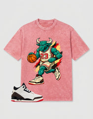Cream World’s Best Dad 3s Zadago Washed T-shirt Raging Bull Graphic