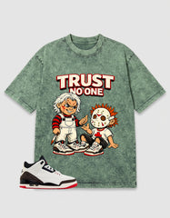Cream World’s Best Dad 3s Zadago Washed T-shirt Trust No One Graphic