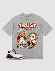Cream World’s Best Dad 3s Zadago Washed T-shirt Trust No One Graphic