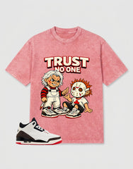 Cream World’s Best Dad 3s Zadago Washed T-shirt Trust No One Graphic