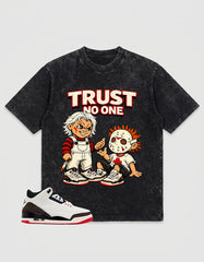 Cream World’s Best Dad 3s Zadago Washed T-shirt Trust No One Graphic
