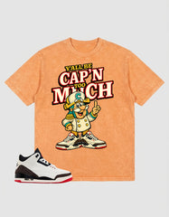 Cream World’s Best Dad 3s Zadago Washed T-shirt Y'all Be Cap'n Too Much Graphic