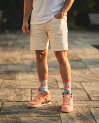 Crimson Bliss Socks – DJ Khaled x Air Jordan 5 Inspired Mid-Calf Unisex Crew Socks