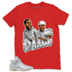 Daaamn Shirt - Match Air Jordan 6 x Paris Saint-Germain Metallic Silver