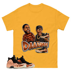 Daaamn Sneaker Meme Graphic Tee, Shirt to Match Air Foamposite One Copper, Air Foamposite Unisex Black Shirt