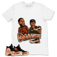 Daaamn Sneaker Meme Graphic Tee, Shirt to Match Air Foamposite One Copper, Air Foamposite Unisex Black Shirt