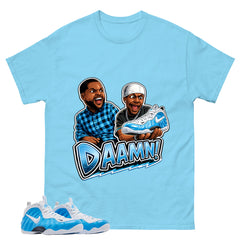 Daaamn Sneaker Meme Graphic Tee - Shirt to Match Air Foamposite Pro University Blue