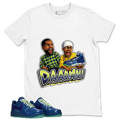 Daaamn Sneaker Meme Graphic Tee, Shirt to Match Air Force 1 Mystic Navy, Air Force 1 Unisex Shirt