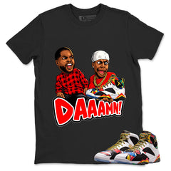 Daaamn Sneaker Meme Graphic Tee, Shirt to Match Air Jordan 7 Miro, Air Jordan 7 Miro Unisex Shirt