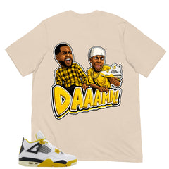 Daaamn Sneaker Shirt - Match Air Jordan 4 Vivid Sulfur