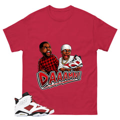 Daaamn Sneaker Shirt - Match White Air Jordan 6 Carmine