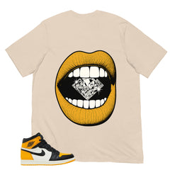 Diamond Lips Shirt - Match Air Jordan 1 Yellow Toe