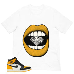 Diamond Lips Shirt - Match Air Jordan 1 Yellow Toe