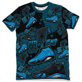 Did You Get Em All Over Print Shirt Match Air Jordan 14 Black University Blue