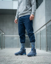 Diffused Blue Sneaker Match Socks ā Air Jordan 6 Retro Inspired Mid-Calf Unisex Crew Socks