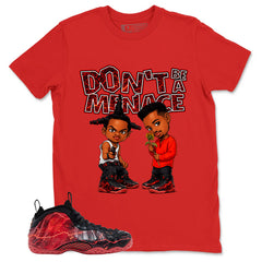 Don't Be A Menace Graphic Tee, Shirt to Match Air Foamposite Stranger Things, Air Foamposite Unisex Blue Shirt