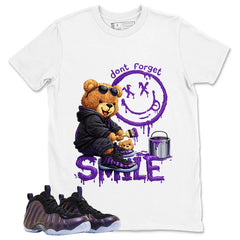 Don't Forget Smile Graphic Tee, Shirt to Match Air Foamposite One Eggplant, Air Foamposite Unisex Purple Shirt