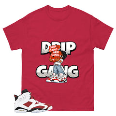 Drip Gang Shirt - Match White Air Jordan 6 Carmine