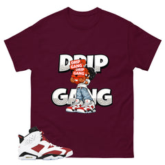 Drip Gang Shirt - Match White Air Jordan 6 Carmine
