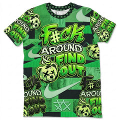 Fck Around Find Out All Over Print Shirt Match Travis Scott x Air Jordan Jumpman Green Spark