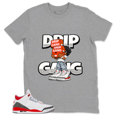 Fire Red 3s Zadago Shirt Drip Gang Graphic