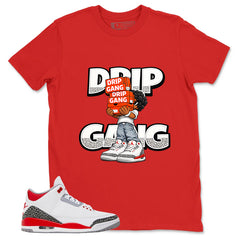 Fire Red 3s Zadago Shirt Drip Gang Graphic