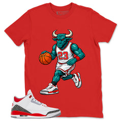 Fire Red 3s Zadago Shirt Raging Bull Graphic