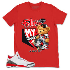 Fire Red 3s Zadago Shirt Skate Boy Graphic