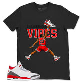 Fire Red 3s Zadago Shirt Sneakerhead Vibes Graphic