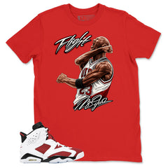Flight Victory MJ Shirt - Match White Air Jordan 6 Carmine